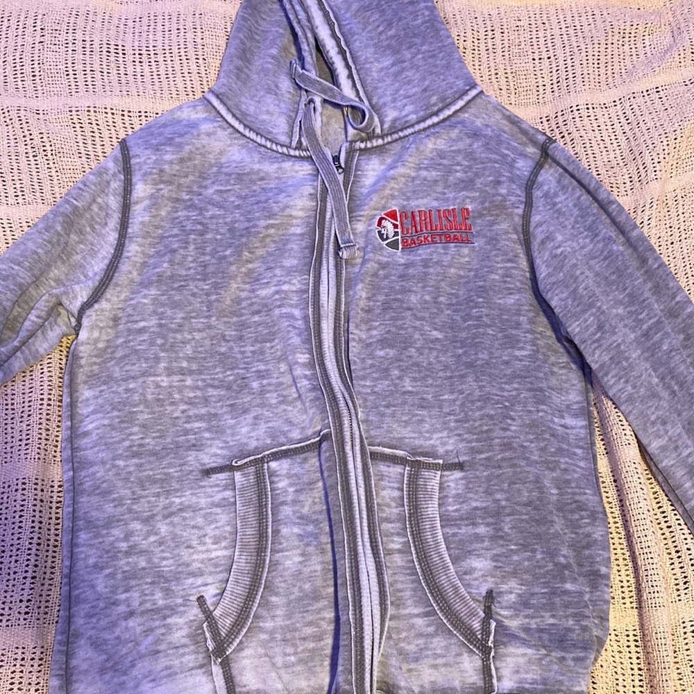 grey, carlisle basketball jacket